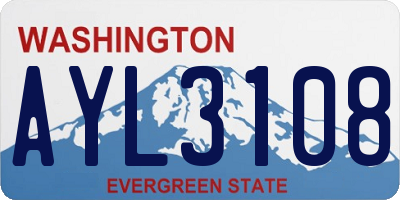 WA license plate AYL3108