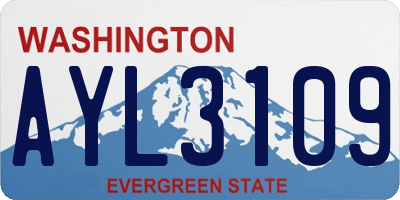 WA license plate AYL3109