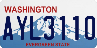 WA license plate AYL3110