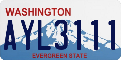 WA license plate AYL3111