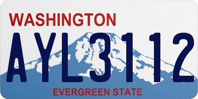 WA license plate AYL3112