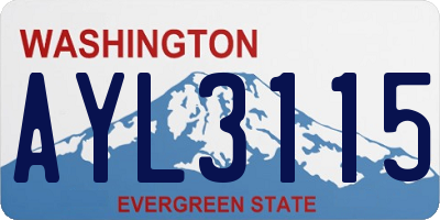WA license plate AYL3115