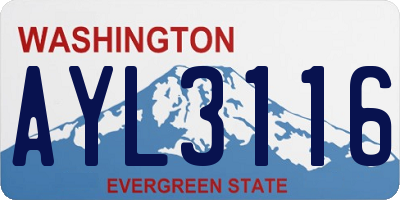 WA license plate AYL3116