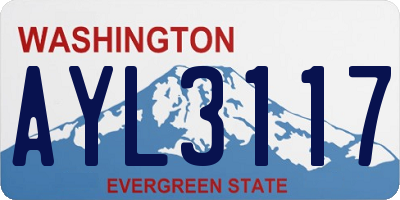 WA license plate AYL3117