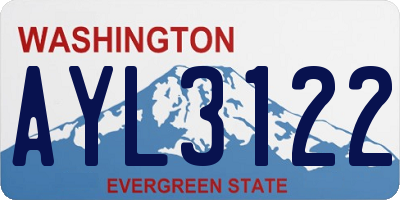 WA license plate AYL3122