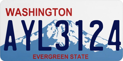 WA license plate AYL3124