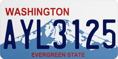 WA license plate AYL3125