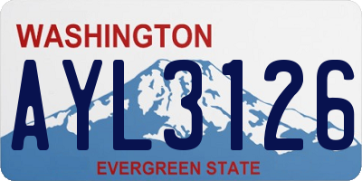 WA license plate AYL3126