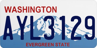 WA license plate AYL3129