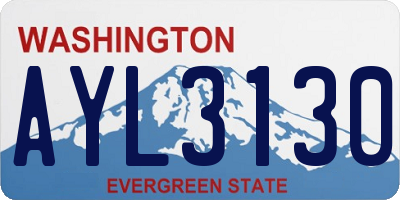 WA license plate AYL3130