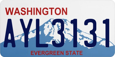 WA license plate AYL3131