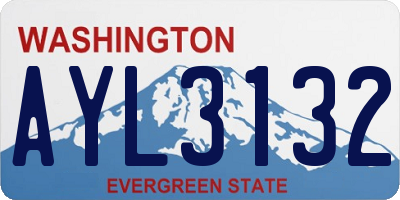 WA license plate AYL3132