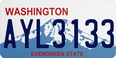 WA license plate AYL3133