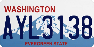 WA license plate AYL3138