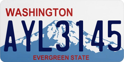 WA license plate AYL3145