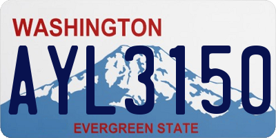 WA license plate AYL3150