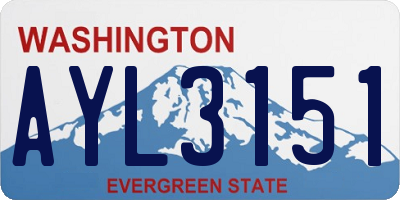 WA license plate AYL3151