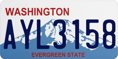 WA license plate AYL3158