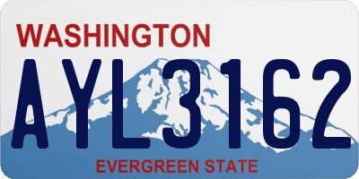 WA license plate AYL3162