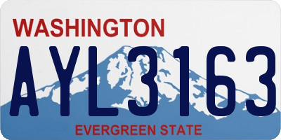 WA license plate AYL3163