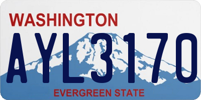 WA license plate AYL3170