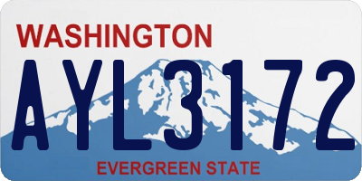 WA license plate AYL3172