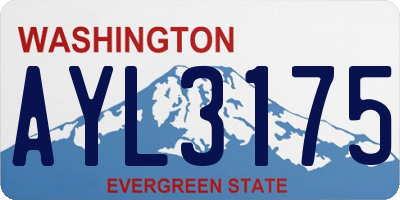 WA license plate AYL3175