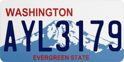 WA license plate AYL3179