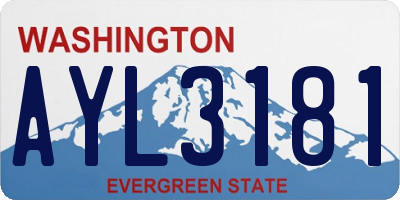 WA license plate AYL3181