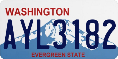 WA license plate AYL3182