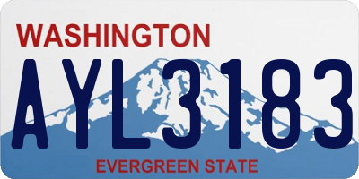 WA license plate AYL3183