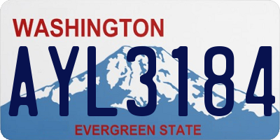 WA license plate AYL3184
