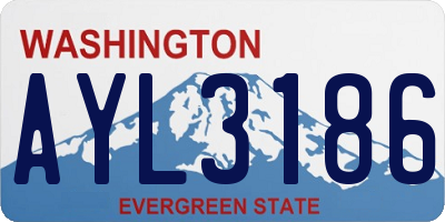 WA license plate AYL3186