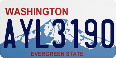 WA license plate AYL3190