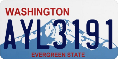 WA license plate AYL3191