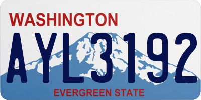 WA license plate AYL3192