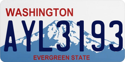 WA license plate AYL3193