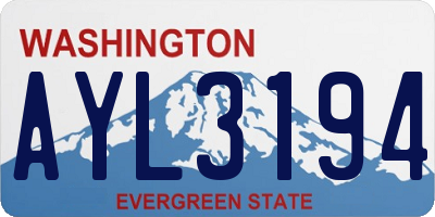 WA license plate AYL3194