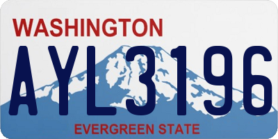 WA license plate AYL3196