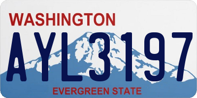 WA license plate AYL3197