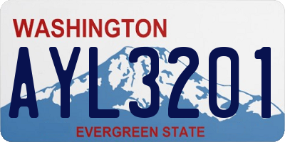 WA license plate AYL3201
