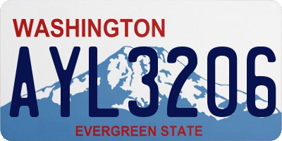 WA license plate AYL3206