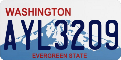WA license plate AYL3209