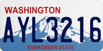 WA license plate AYL3216