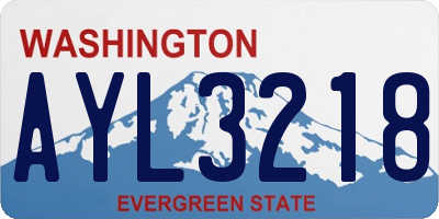 WA license plate AYL3218