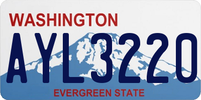 WA license plate AYL3220