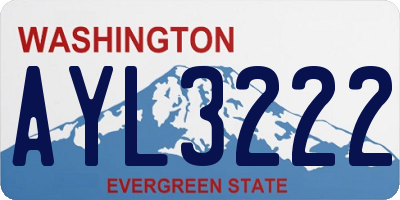 WA license plate AYL3222