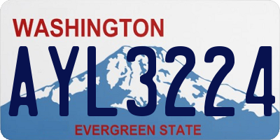 WA license plate AYL3224