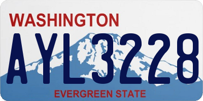 WA license plate AYL3228