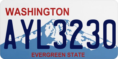 WA license plate AYL3230